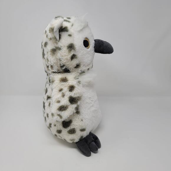 Snowy Owl Plush White Grey Spots Gold Glitter Eyes Books a Million Appx 13 inch - Picture 9 of 9